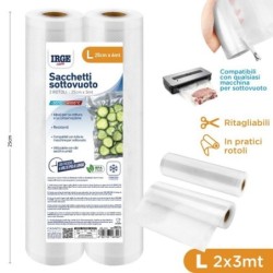 Sacchi sottovuoto rotolo 2pz 25x3mt | Starclean