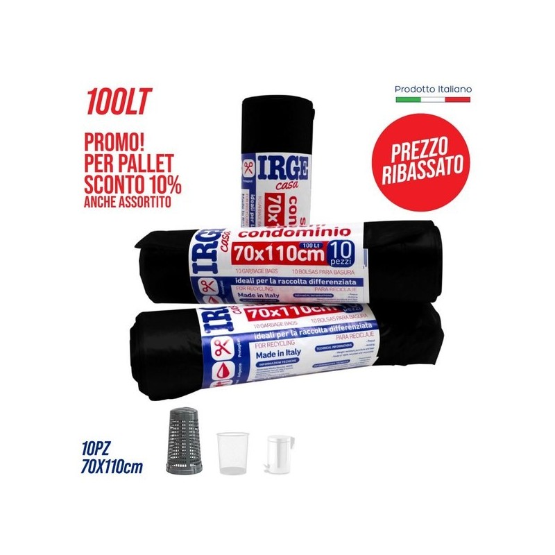 Sacchi bidon.70x110cm 10pz neri | Starclean
