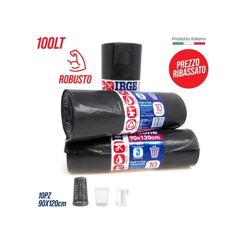 Sacchi bidon.90x120cm 160l 10pz IRG | Starclean