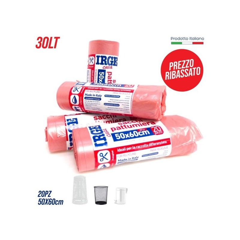 Sacchi patt.20pz 50x60 rosa.irge | Starclean