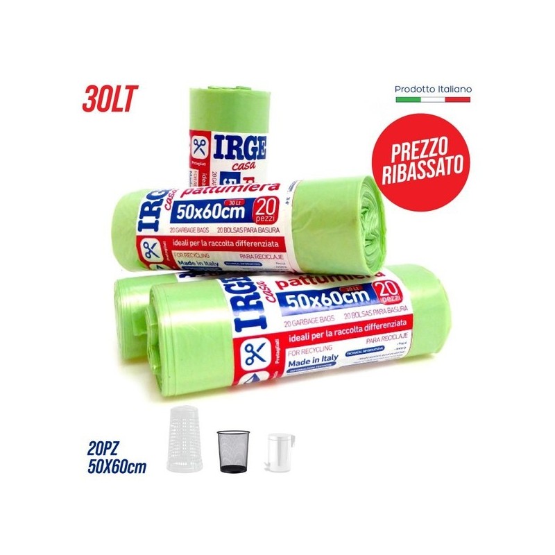 Sacchi patt.20pz 50x60 verde IRGE | Starclean