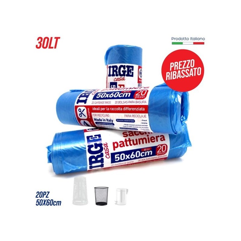 Sacchi patt.20pz 50x60 azzurro IRGE | Starclean