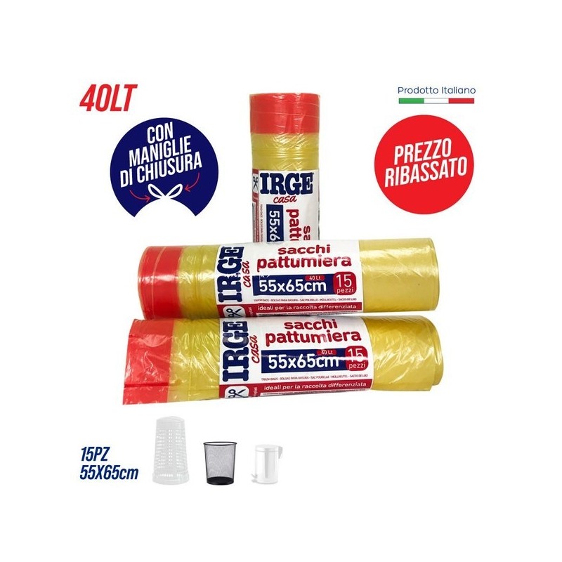 Sacco patt. 55x65 15pz diff. giallo | Starclean