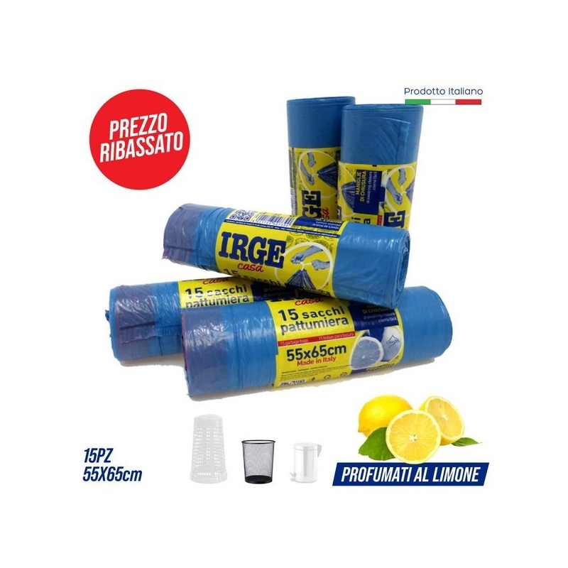 Sacco patt. 55x65 15pz con man. limon | Starclean