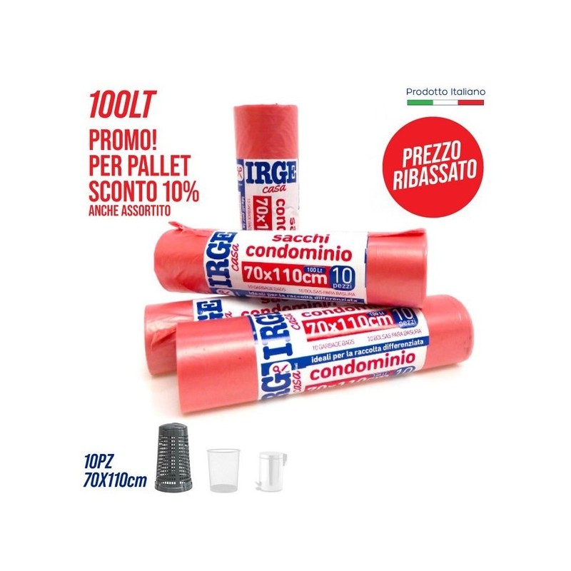 Sacco patt. 70x110cm 10pz rosa IRGE | Starclean