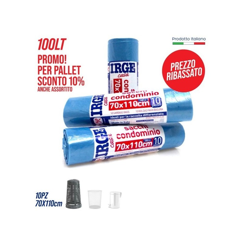 Sacco patt.70x110cm 10pz azz.irge | Starclean