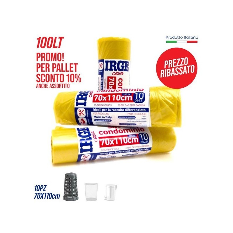 Sacco patt.70x110cm 10P giallo IRGE | Starclean