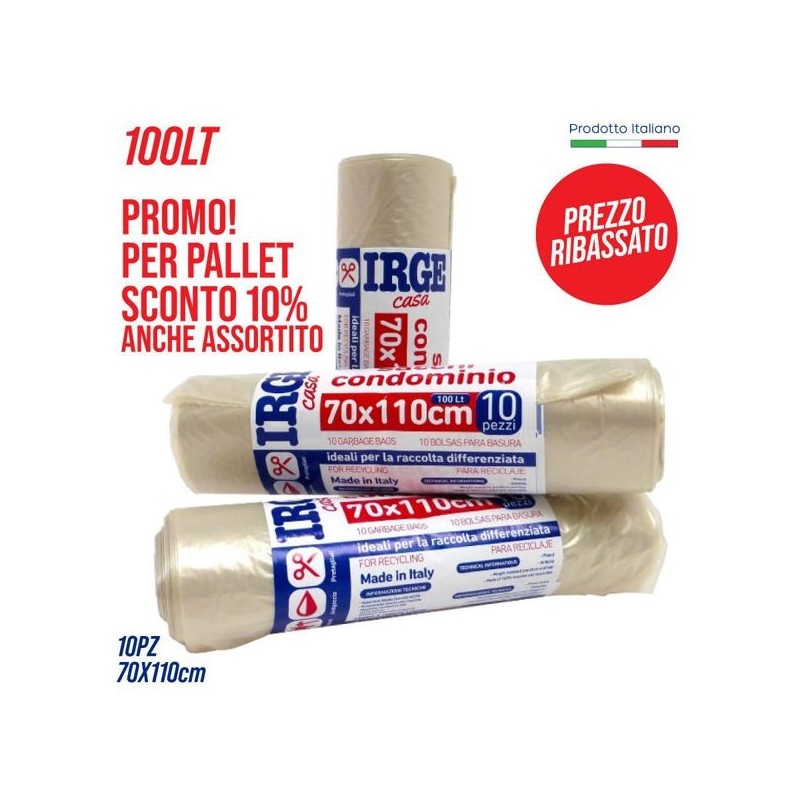 Sacco patt.70x110cm 10pz IRGE trasp | Starclean