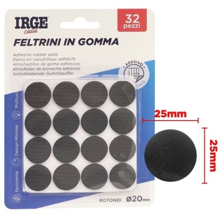 Feltrini gomma 24pz quadrati 2.5x2.5 | Starclean