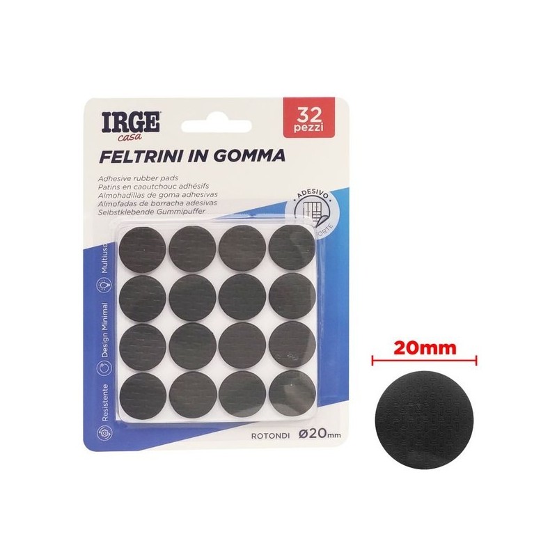 Feltrini gomma 32pz tondi diam 2cm | Starclean