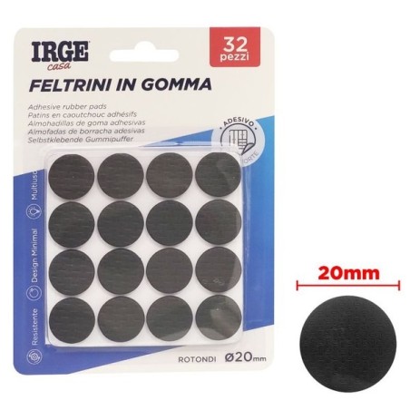 Feltrini gomma 32pz tondi diam 2cm | Starclean
