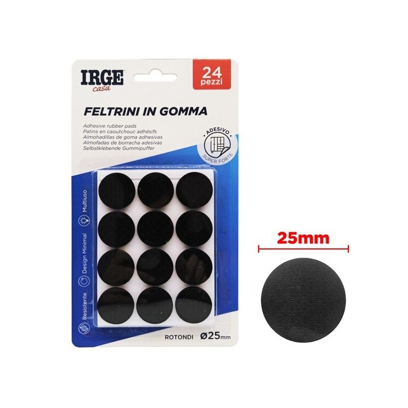 Feltrini gomma 24pz tondi diam 2.5cm | Starclean